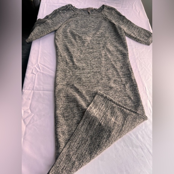 HALSTON body con tight herve leger feel gray Dress size small - Picture 3 of 4